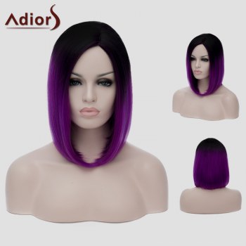 Harajuku Straight Capless Black Gradient Purple Synthetic Attractive Short Women's Cosplay Wig