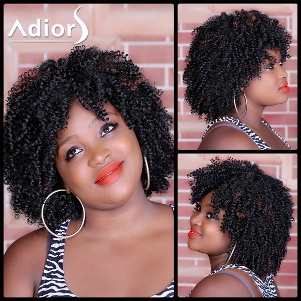 medium afro curly wig