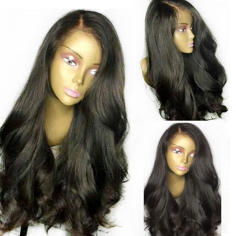 long straight side part wig