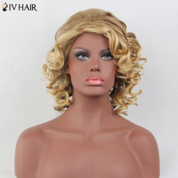 Siv Hair Colormix Oblique Bang Shaggy Layered Short Curly Human Hair Wig